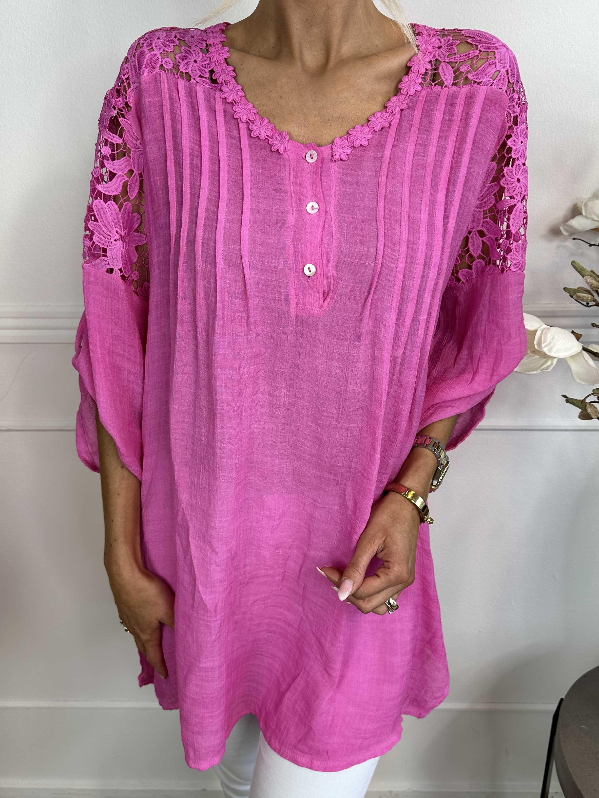 Juliette - Tunika med broderier i bomullsblandning